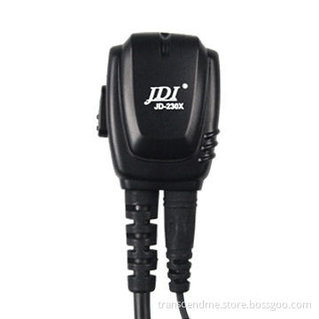Streamline Appearance Speaker Microphone w/PTT for Two-way/CB Radios, w/3.5mm Threaded Earphone Jack